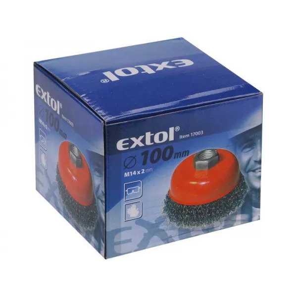 Kartáč hrnkový 75mm vlnitý drát S 0,3mm M14x2mm EXTOL CRAFT 17002