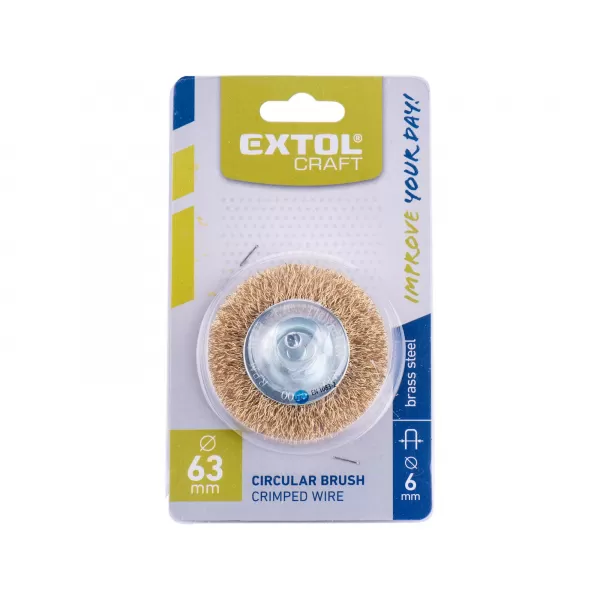 Kartáč okružní 63mm vlnitý drát S 0,3mm stopka 6mm EXTOL CRAFT 17053
