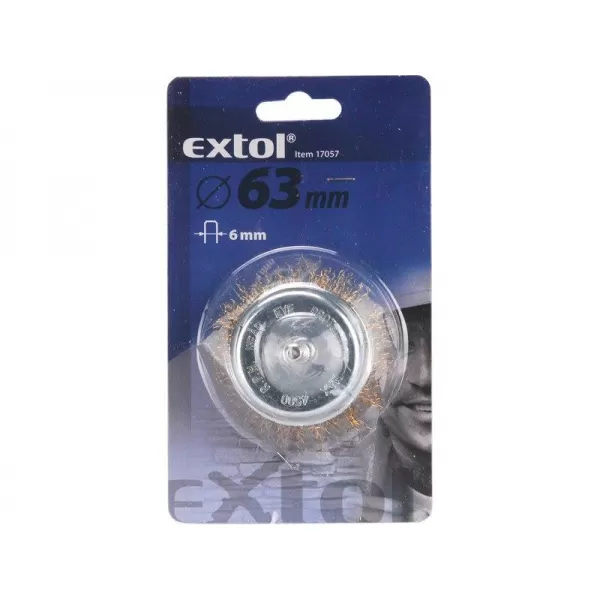 Kartáč hrnkový 50mm vlnitý drát S 0,3mm stopka 6mm EXTOL CRAFT 17056
