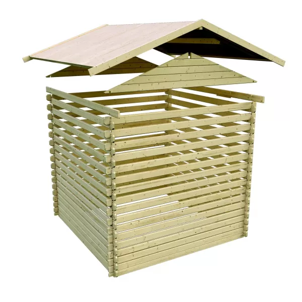 Dřevěná garáž KARIBU 54133 28 mm natur LG1885