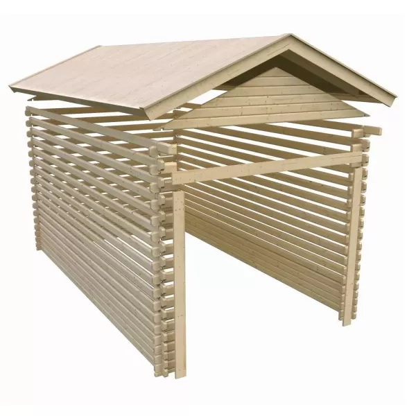 Dřevěná garáž KARIBU 43545 38 mm natur LG1887