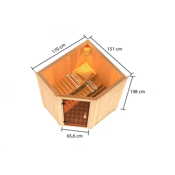 Finská sauna KARIBU FAURIN (6190) LG1944