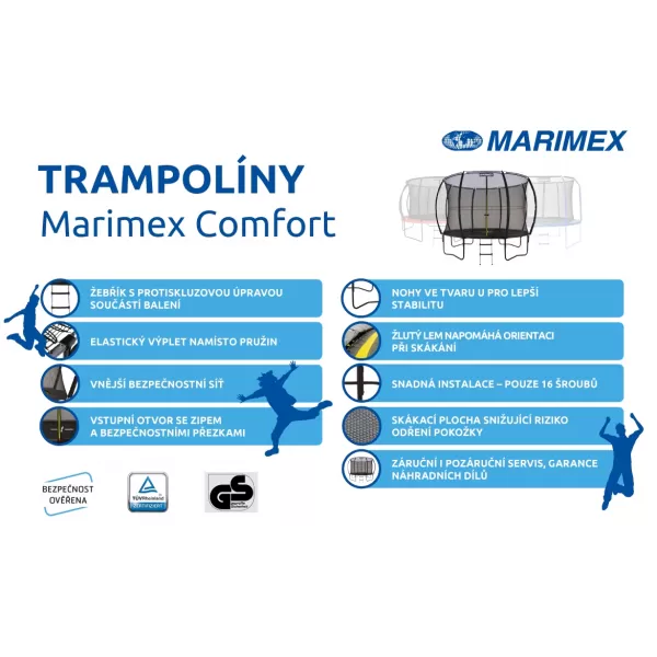 Trampolína Comfort 305 cm + ochranná síť + schůdky ZDARMA Marimex 19000095