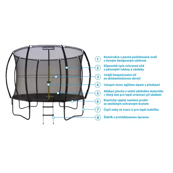 Trampolína Comfort 305 cm + ochranná síť + schůdky ZDARMA Marimex 19000095