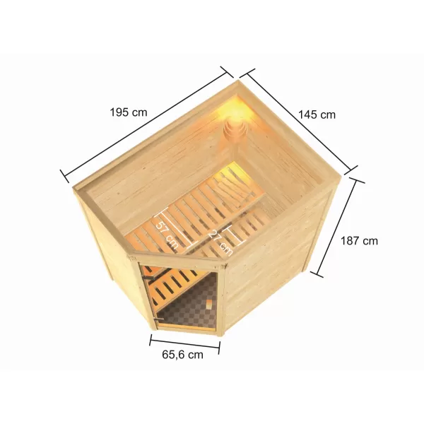 Finská sauna KARIBU JELLA (6166) LG1954