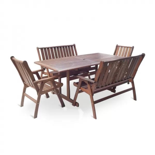 Stolová sestava Meranti Victoria COMBI SET 6 V-Garden 26VICTORIAC6