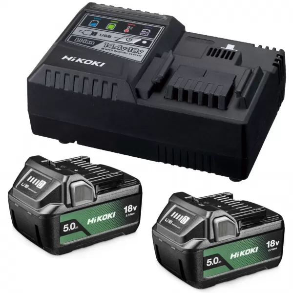 Sada akumulátorů a nabíječky 18V/2x5,0 Ah HiKOKI UC18YSL3WKZ
