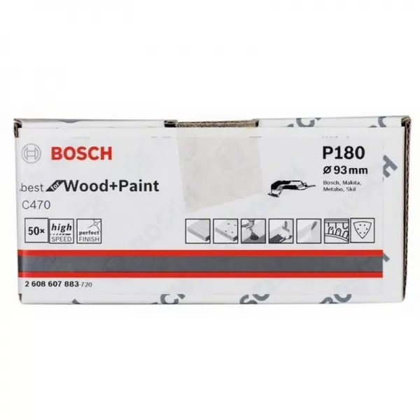 Brusné papíry pro delta brusky EXPERT C470 93 mm, P180, 50 ks Bosch 2608900931