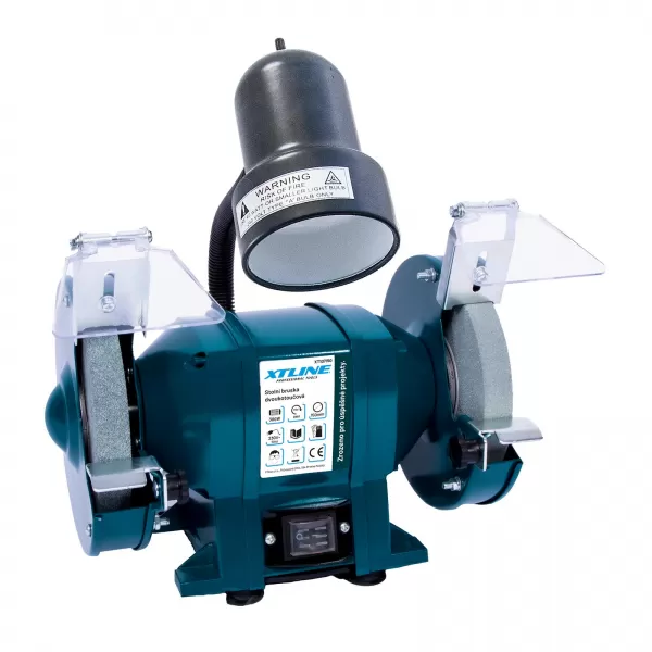 Stolní doukotoučová bruska 150mm/300W + svítidlo 40W XTline XT107150