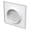 PVC větrací mřížka se síťkou, pevnou žaluzií 250x250 mm a přírubou Ø 150 mm, bílá DALAP 241