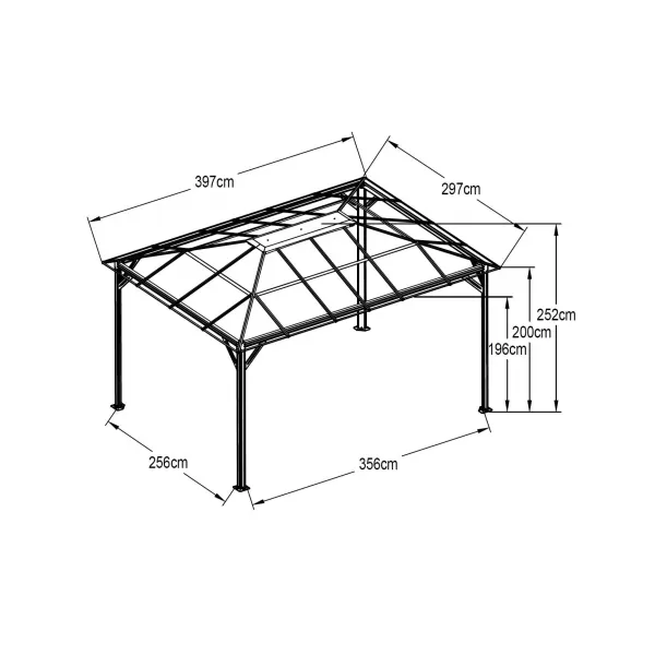 Zahradní altán LANITPLAST 43 antracit + čirý PC LG2470