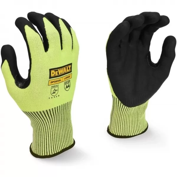 Hi-Vis rukavice s ochranou proti proříznutí DeWALT DPG855L