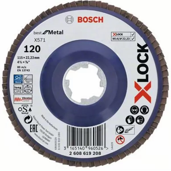 Lamelový kotouč X-LOCK X571 Best for Metal 115mm, G 120 Bosch 2608619208