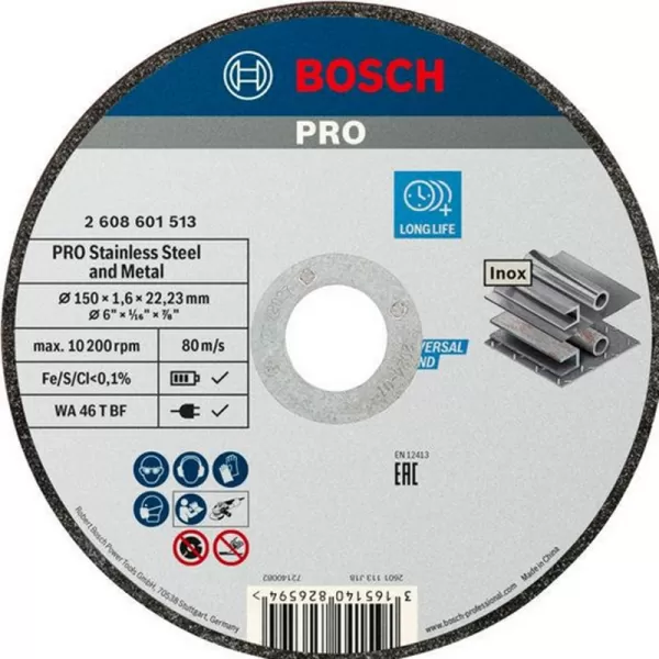 Dělicí kotouč rovný Standard for Inox 150 x 22,23 x 1,6 mm Bosch 2608601513