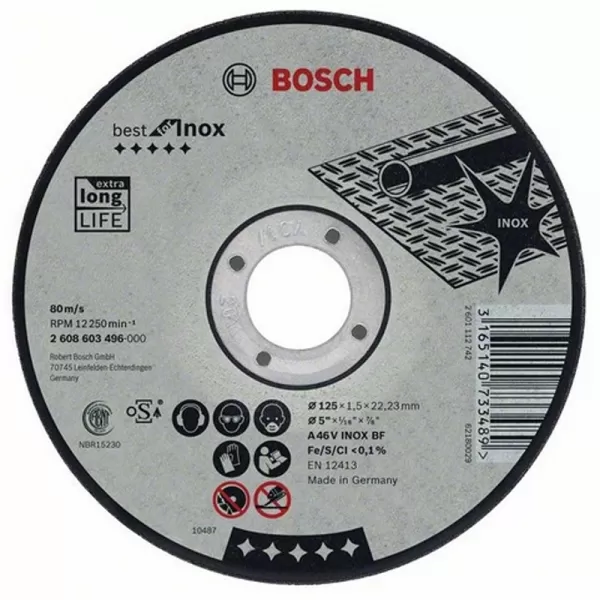 Dělicí kotouč rovný na nerez Best for Inox A 30 V INOX BF, 180 mm, 2,5 mm Bosch 2608603506