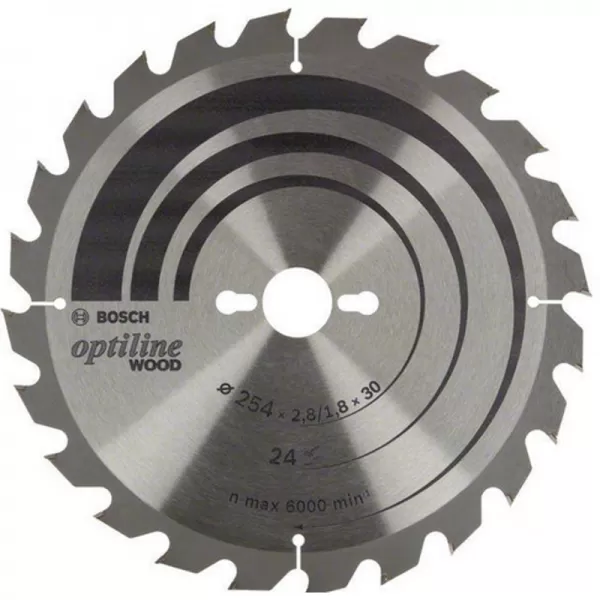 Pilový kotouč Optiline Wood 254 x 30 x 2,8/1,8 mm, 24 Bosch 2608838412