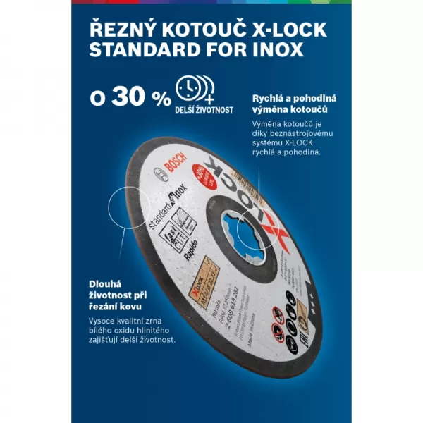 Řezný kotouč na kov Standard for Inox 115mm Bosch X-LOCK 2608619266