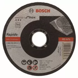 Dělicí kotouč rovný na nerez Standard for Inox Rapido WA 60 T BF, 125 mm, 22,23 mm, 1,0 mm Bosch 2608603171