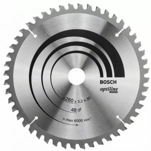 Pilový kotouč Optiline Wood 260 x 30 x 3,2 mm, 48 Bosch 2608641202