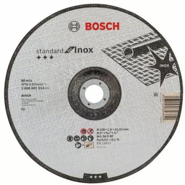 Dělicí kotouč profilový Standard for Inox 230 x 22,23 x 1,9 mm Bosch 2608601514