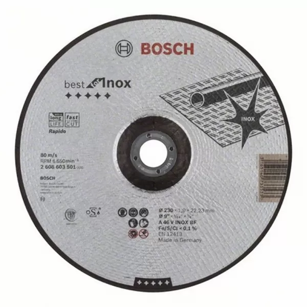 Dělicí kotouč profilovaný na nerez Best for Inox Rapido A 60 W INOX BF, 125 mm, 1,0 mm Bosch 2608603493