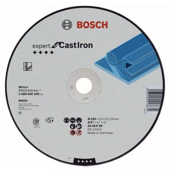 Dělicí kotouč rovný litý AS 24 R, 230 mm, 22,23 mm, 3 mm Bosch 2608600546