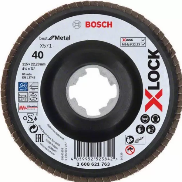 Lamelový kotouč X-LOCK X571 Best for Metal 115mm, G 40 Bosch 2608621763