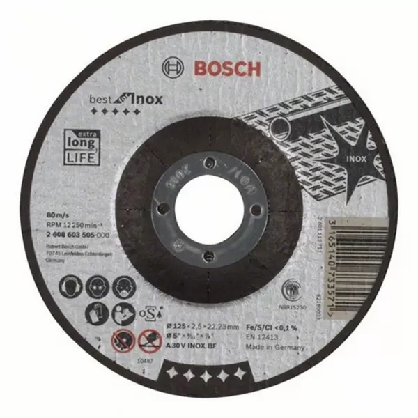 Dělicí kotouč profilovaný na nerez Best for Inox A 46 V INOX BF, 125 mm, 1,5 mm Bosch 2608603497