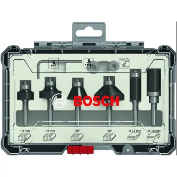 Sada ohraňovacích fréz s 6mm vřetenem Bosch 2607017468