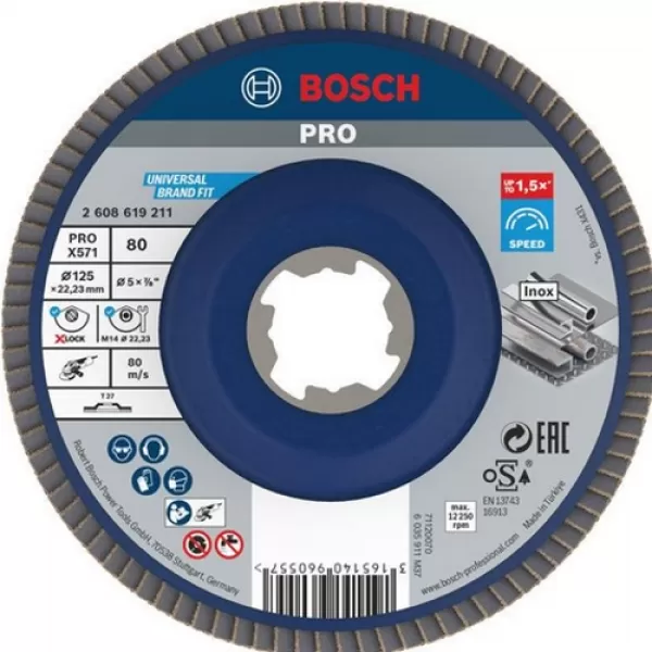 Lamelový kotouč rovné X571 Best for Metal 125mm Bosch X-LOCK 2608619211