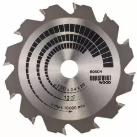 Pilový kotouč Construct Wood 150 x 20/16 x 2,4 mm, 12 Bosch 2608641199