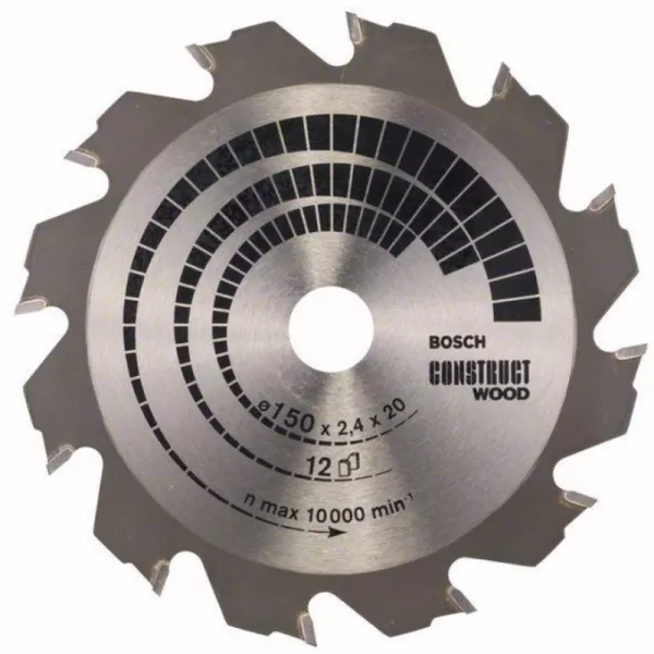 Pilový kotouč Construct Wood 150 x 20/16 x 2,4 mm, 12 Bosch 2608641199
