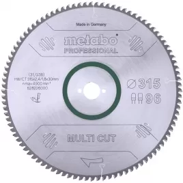 Pilový kotouč multi cut - professional, 315x2,4/1,8x30, Z96 FZ/TZ, 5°neg. Metabo 628226000
