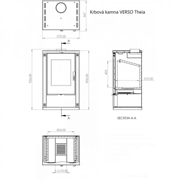 Krbová kamna VERSO Theia, červená