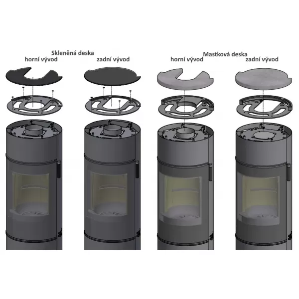 Krbová kamna ocelová dvířka, černá klička SCAN 84-2 CLASSIC černý lak