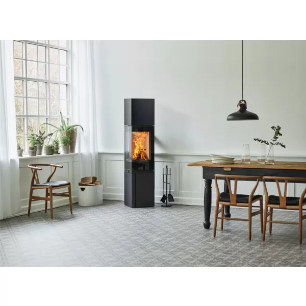 Krbová kamna podstavec s dvířky, nástavec SCAN 80-4 černý lak