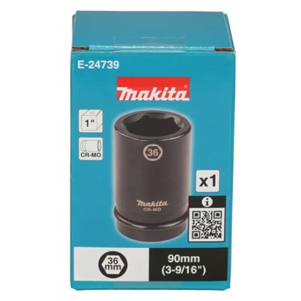 Klíč nástrčný hluboký 1", čtyřhran, 36x90 mm Makita E-24739