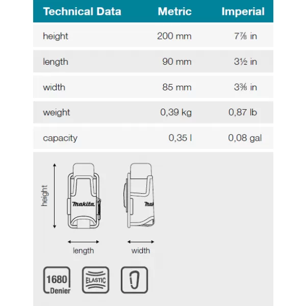 Brašna s termoskou 90x85x200mm Makita E-15562