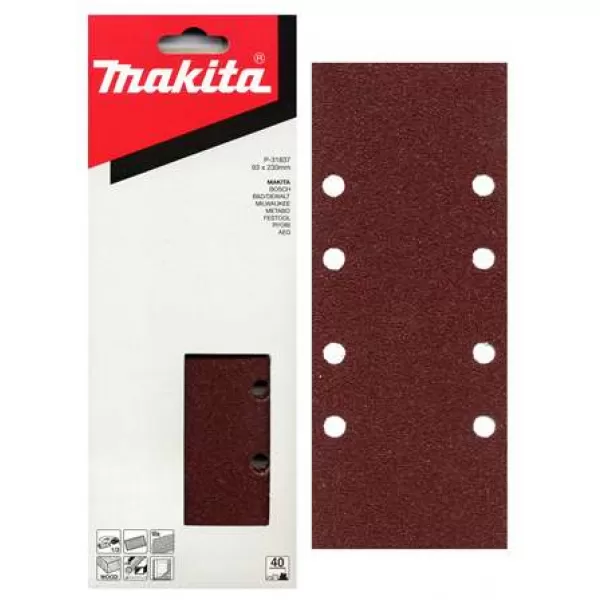 Papír brusný 93x228mm 8 děr K150, 10ks Makita P-36027