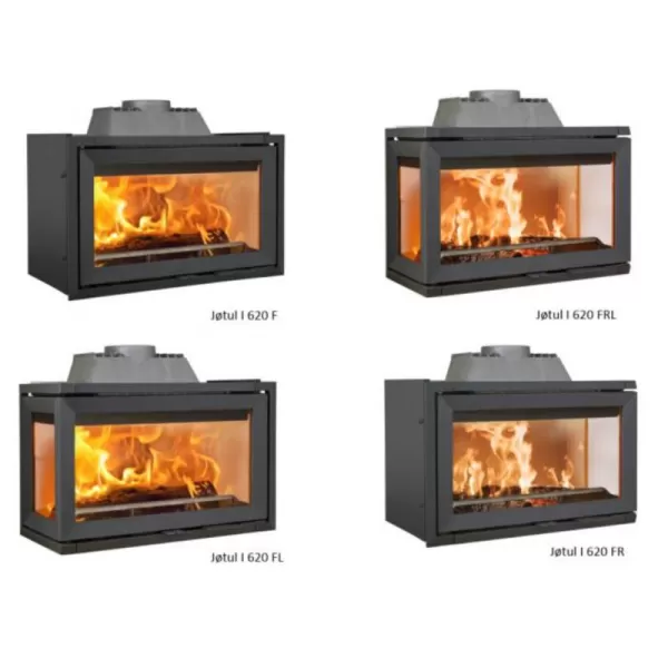 Kazetová krbová vložka černý lak, trojstranné prosklení JOTUL I 620 FRL