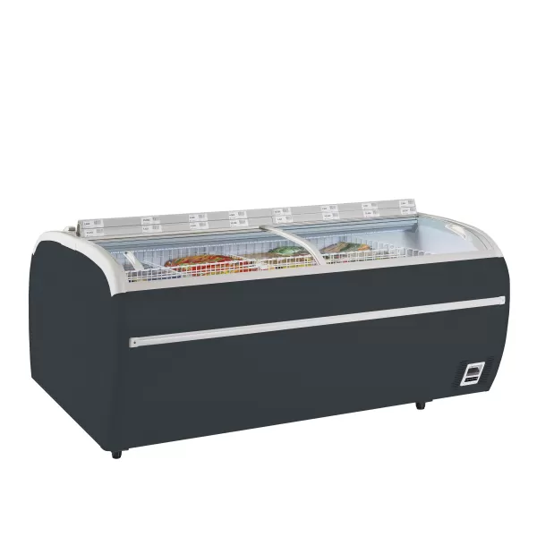 Kombinovaný chladicí/mrazicí ostrov antracit Tefcold Twin 220-A-CF