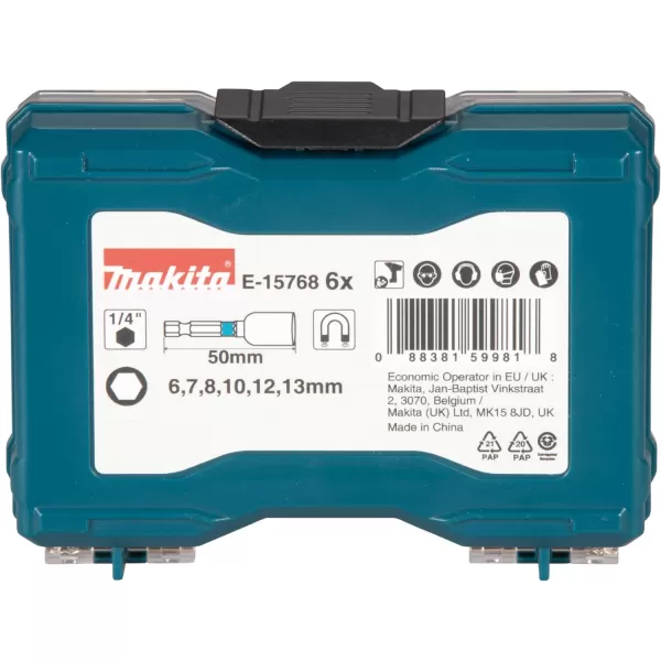 Sada torzních bitů 1/4" IMPACT BLACK 6ks v plastové krabičce Makita E-15768