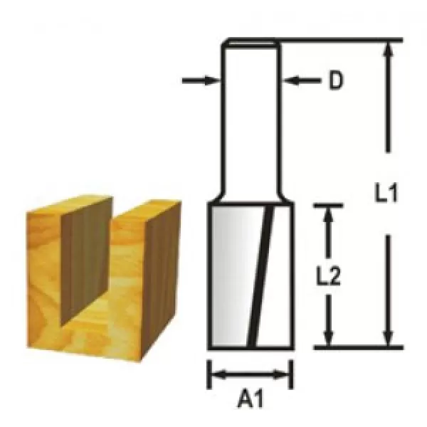 Drážkovací fréza 2 břit stopka 8 mm, 16x19x51 mm Makita D-47569