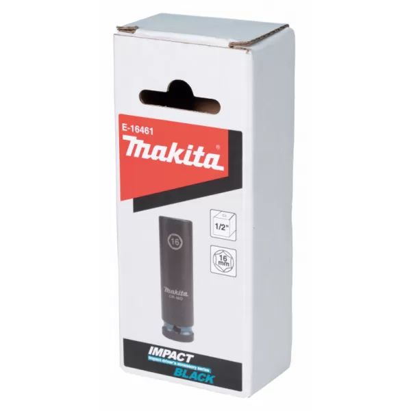 Klíč nástrčný prodloužený 1/2", čtyřhran, IMPACT BLACK, 16mm Makita E-16461