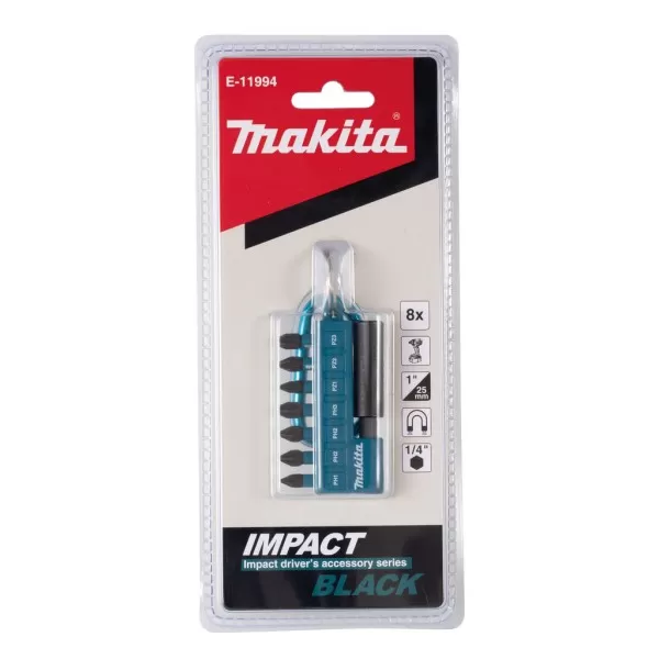 Sada torzních bitů 1/4" IMPACT BLACK 8 ks v plastovém držáku Makita E-11994