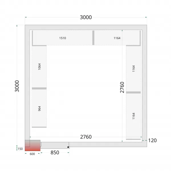 Panely ke stavebnicovým boxům 120 mm Tefcold CR 300x300x220 WD