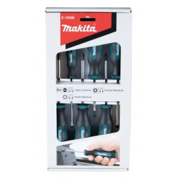Sada šroubováků 6 ks (4 ks SL+2 ks PH+2 ks PZ) Makita E-10528