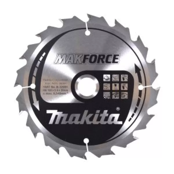 Kotouč pilový dřevo MAKFORCE 160x2.4x20mm 16Z = old B-08143