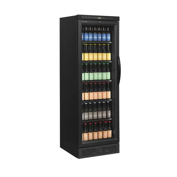 Chladicí skříň prosklené levé dveře Tefcold CEV 425 BLACK L/H
