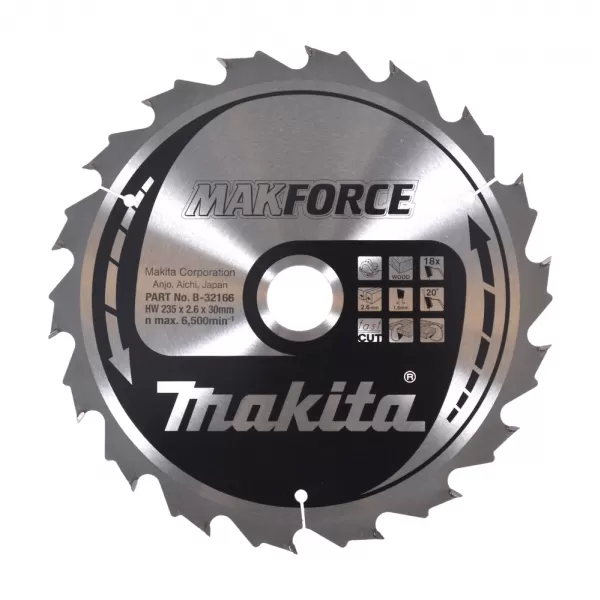 Kotouč pilový dřevo MAKFORCE 235x2.6x30mm 18Z Makita B-32166